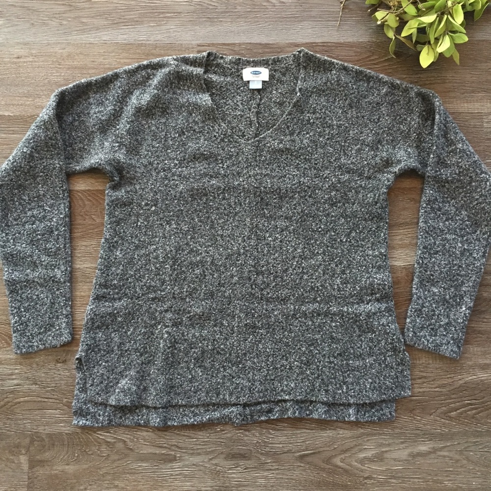 Old Navy Marled Gray V-Neck Sweater Size S